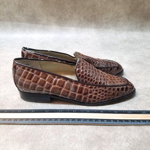 Indeed Womens Carrie Size 7 Brown Animal Skin Print Slip On Loafers - Picture 6 of 10